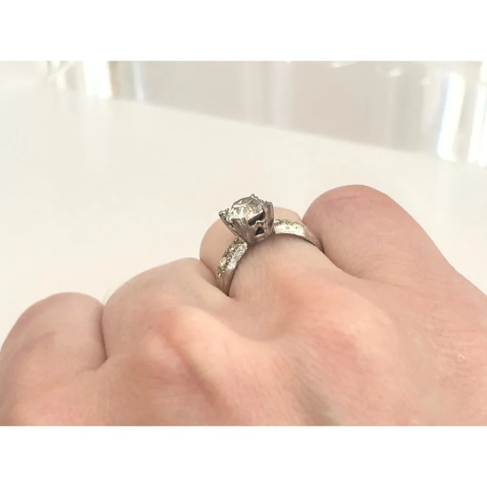 Sterling CZ Multi Gemstone Cocktail Style Jewelry Vintage Ring - sz 6
